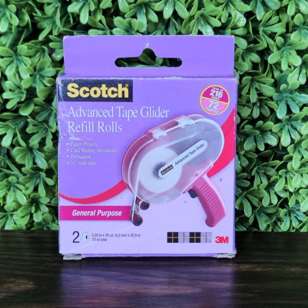 Scotch Advanced Tape Glider Refill Rolls 2 Pack 1/4" x 36yd CAT 085-R 3M ATG